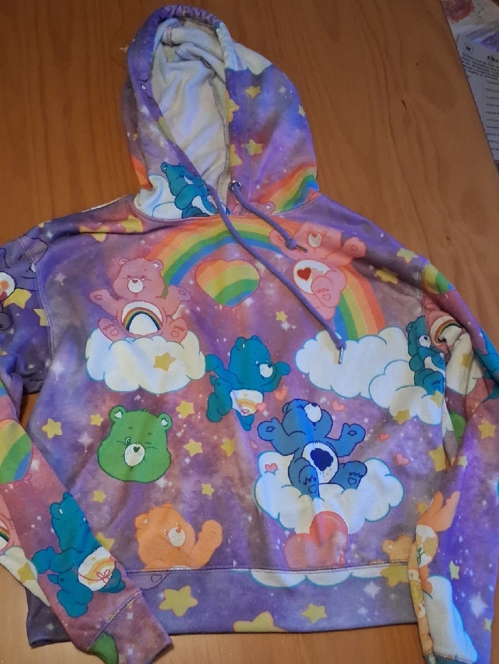 Kids Purple Care Bears Hoodie Sweatshirt